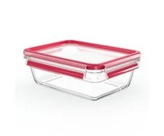 Emsa Emsa Clip&amp;Close stiklinis maisto konteineris 1,3 L raudonas