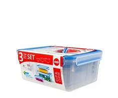 Emsa Food Clip&amp;Close 508567 3p rinkinys skaidrus/mėlynas