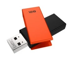 Pendrive Emtec Emtec C350 Brick pamięć USB 128 GB USB Typu-A 2.0 Juodas, Oranžinė