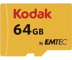 Atminties kortelė Kodak Micro SDXC Micro SDXC MicroSD 64GB UHS-I U3 V30 A1 kortelė + adapteris