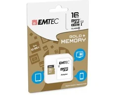 Atminties kortelė Karta Emtec Elite Gold Micro SDHC 16 GB 10 klasės UHS-I/U1 (ECMSDM16GHC10GP)