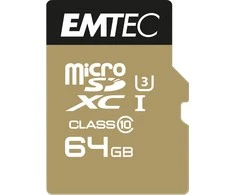 Emtec „Speedin Pro Micro SDXC“ 64 GB 10 klasės UHS-I/U3 A1 V30 kortelė (ECMSDM64GXC10SP)