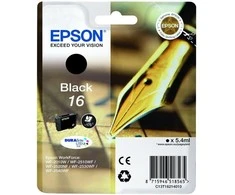 EPSON pakuotė 1 rašalo kasetė – 16 rašiklių – juoda/balta – standartinė talpa 5,4 ml – 175 puslapių lizdinė plokštelė su pavojaus rašikliu