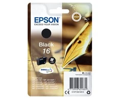 EPSON pakuotė 1 rašalo kasetė – 16 rašiklių – juoda/balta – standartinė talpa 5,4 ml – 175 puslapių lizdinė plokštelė su pavojaus rašikliu