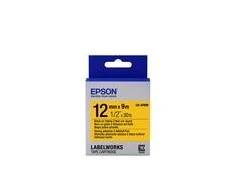 Epson LK-4YBW (C53S654014) Ženklinimo juostos kasetė, Strong Adhesive, Juodas on Geltona (12mm, 9m)