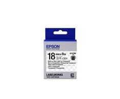Epson C53S655008 etikečių juosta LK-5TBN klijai 18mmx9m juodi ant skaidraus