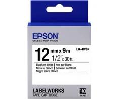 Epson Label Cartridge LK-4WBN Standartiniai klijai Juodas ant Balto 12mm (9m)