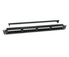 Goobay Equip Equip Patchpanel 24x RJ45 Cat6 19" UTP 1HE ISO/IEC juodas