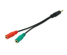 Kabelis Equip Jack 3.5mm - Jack 3.5mm x2 0.15m juoda (147943)