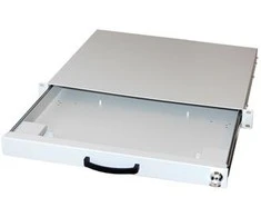 Equip 19" Tastatur-/Mausschublade abschl./Telesk 1U RAL7035