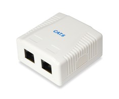 Equip Aufputzdose Cat6 2-Port 2x RJ45 UTP RAL 9010 ws Polybeutel