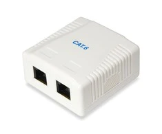 Equip Aufputzdose Cat6 2-Port 2x RJ45 UTP RAL 9010 ws Polybeutel