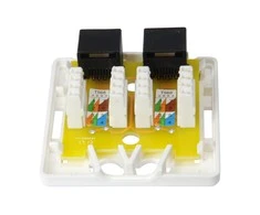 Equip Aufputzdose Cat6 2-Port 2x RJ45 UTP RAL 9010 ws Polybeutel