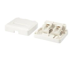 Equip Equip Aufputzdose 2x Keystone Jack mit Abdeckung baltas