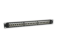 Equip Patchpanel 24x RJ45 Cat6A 19 FTP 1HE ISO/IEC juodas