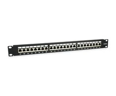 Equip Patchpanel 24x RJ45 Cat6A 19 FTP 1HE ISO/IEC juodas