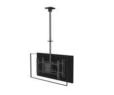 Laikiklis Equip įrengti 32"–65" ant lubų tvirtinamą dviejų ekranų televizoriaus laikiklį – viešas ekranas – 80 kg – 81,3 cm (32 colių) – 165,1 cm (65 colių) – 100 x 100 mm – 600 x 400 mm
