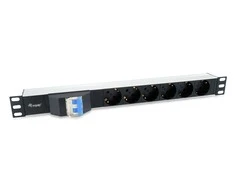 Listwa zasilająca Equip Equip 19" (1U) 6 krypčių Schuko 1,8 m kabelis yra si