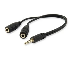 Kabelis Equip Jack 3.5mm - Jack 3.5mm x2 0.2m juoda (147941)