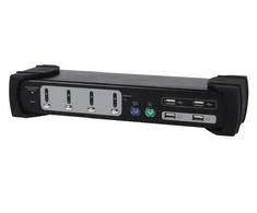 Przełącznik Equip KVM Switch 4x USB/PS2 Dual Monitorius juoda su dźwiękiem - 331544