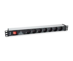 Equip Steckdosenleiste 19"(1HE)7fach mit Ü-Schutz + Schalt