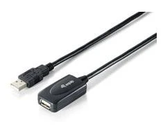 „Equip“ USB 2.0 A tipo aktyvus prailginimo kabelis, kištukas-lizdas - 5 m - 5 m - USB A - USB A - USB 2.0 - kištukas/lizdas - Juodas