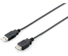 Equip 128850 USB kabelis 1,8 m 2.0 USB A Juoda