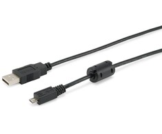 USB kabelis Equip USB-A - mikroUSB 1 m Juodas (128596)