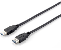 Equip įrengti 128398 USB 3.0 kabelį USB-A kištukas su USB-A moterimi 2 m juodas