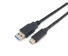 USB kabelis Equip USB-A - USB-C 2 m Juodas (128344)