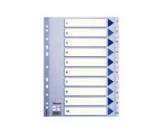 Esselte Leitz 100135 - Numeric tab index - Polypropylene (PP) - Mėlyna - Baltas - Portrait - A4 - 0.12 mm