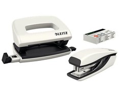 Stapler Leitz mini WOW baltas smeigtukas ir puncher