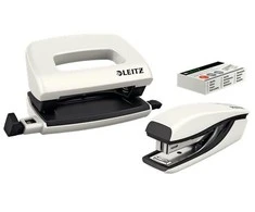 Stapler Leitz mini WOW baltas smeigtukas ir puncher