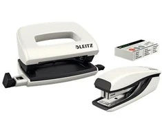 Stapler Leitz mini WOW baltas smeigtukas ir puncher