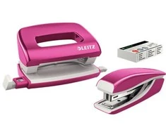 Leitz segiklis Mini segiklis ir skylių perforatorius WOW rožinė 55612023
