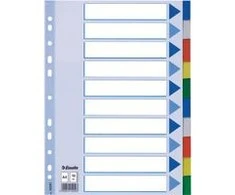 Skiriamieji lapai Esselte PP, A4, 1-10 spalvos, plastikiniai
