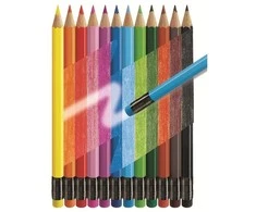 Spalvoti pieštukai Faber-Castell 2011, su trintuku, 12 spalvų