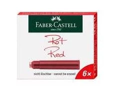 *Rašalo kapsulės Faber-Castell, raudonos spalvos, 6vnt