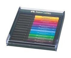 Faber-Castell Teptukinių rašiklių rinkinys Faber-Castel India ink PlTT, ryškių spalvų, 12 vnt