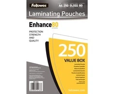 Fellowes A4 blizgus 80 mikronų laminavimo maišelis - 250 pak