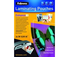 Fellowes Laminierfolie Enhance A4 gestanzt 80Mikron matt 100