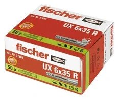 Solar Plus Fischer Universaldübel UX 6x35 R (hellgrau, 50 Stück)