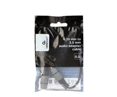 GEMBIRD A-63M35F-0.2M 6.35mm to 3.5mm audio adapter 0.2m juodas