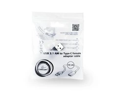 GEMBIRD A-USB3-AMCF-01 Gembird USB 3.1 AM į Type-C moterišką adapterio laidą, 10 cm, juodas