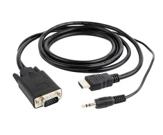 GEMBIRD A-HDMI-VGA-03-6 HDMI į VGA ir garso adapterio kabelis, vieno prievado, 1,8 m, juodas