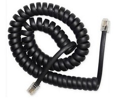 GEMBIRD TC4P4CS-2M Gembird Telefono ragelio spiralinis laidas, RJ10 (4P4C), 2 m, juodas