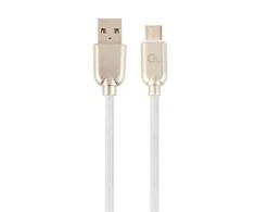 Gembird USB 2.0 - USB-C (AM/CM) 2m balta guminė pynė