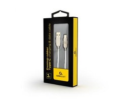 Gembird USB 2.0 - USB-C (AM/CM) 2m balta guminė pynė