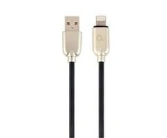 GEMBIRD CC-USB2R-AMLM-1M Gembird Premium guminis 8 kontaktų įkrovimo ir duomenų kabelis, 1m, juodas