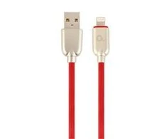 GEMBIRD CC-USB2R-AMLM-2M-R Gembird Premium guminis 8 kontaktų įkrovimo ir duomenų kabelis, 2m, raudonas